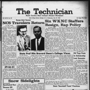 Technician, Vol. 47 No. 52 [Vol. 43 No. 51], February 27, 1963