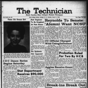 Technician, Vol. 47 No. 54 [Vol. 43 No. 53], March 4, 1963