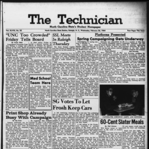 Technician, Vol. 48 No. 52 [Vol. 44 No. 52], February 26, 1964