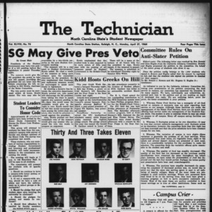 Technician, Vol. 48 No. 76 [Vol. 44 No. 76], April 27, 1964