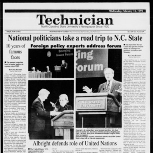 Technician, Vol. 75 No. 59, February 15, 1995
