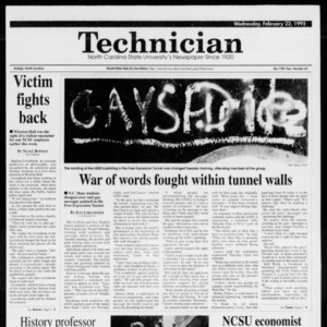 Technician, Vol. 75 No. 62, February 22, 1995