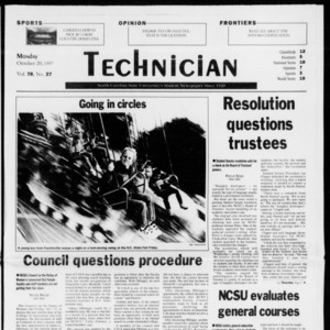 Technician, Vol. 78 No. 27, October 20, 1997