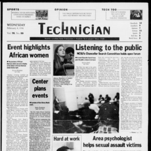 Technician, Vol. 78 No. 59, February 4, 1998