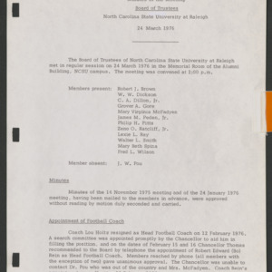 Board of Trustees, Minutes, 1976 March 24