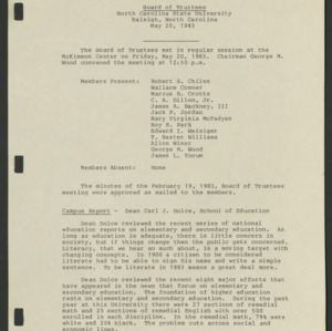 Board of Trustees, Minutes, 1983 May 20