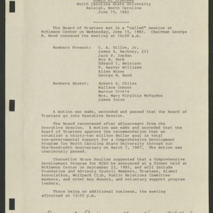 Board of Trustees, Minutes, 1983 June 15