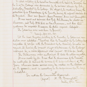 Executive Committee Minutes, 1891 January 31