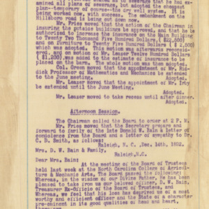 Board of Trustees Minutes, 1892 December 8