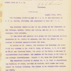 Building Committee Minutes, 1897 August 9-10