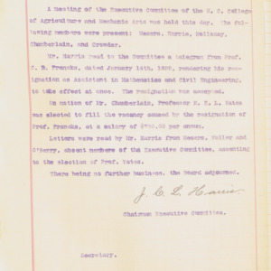 Executive Committee Minutes, 1899 January 16