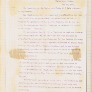 Board of Trustees Minutes, 1901 May 29