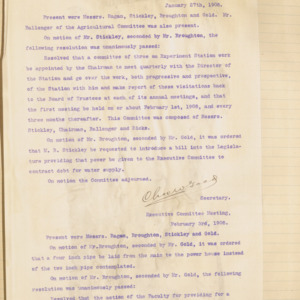 Executive Committee Minutes, 1908 January 27