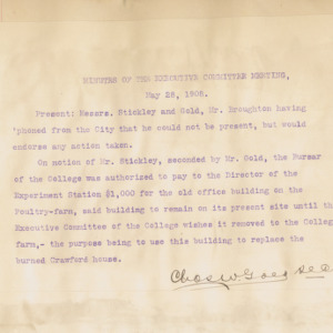 Executive Committee Minutes, 1908 May 28