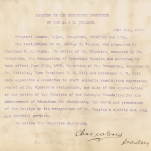 Executive Committee Minutes, 1908 June 2