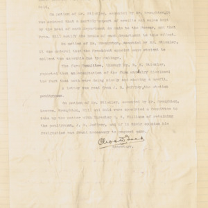 Executive Committee Minutes, 1909 January 27