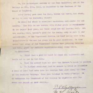 Farm Committee Minutes, 1913 February 27