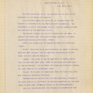 Farm Committee Minutes, 1915 August 24
