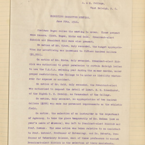 Executive Committee Minutes, 1916 June 29