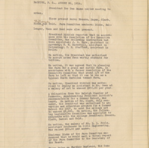 Executive Committee Minutes, 1916 August 30