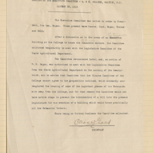 Executive Committee Minutes, 1919 January 22