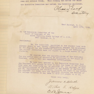 Executive Committee Minutes, 1919 April 17