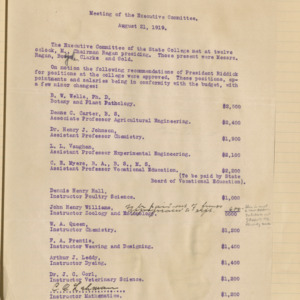 Executive Committee Minutes, 1919 August 21