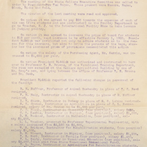 Executive Committee Minutes, 1919 December 3