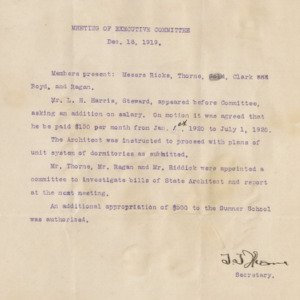 Executive Committee Minutes, 1919 December 18