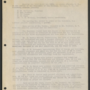 Building Committee Minutes, 1923 April 16