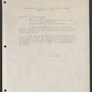Building Committee Minutes, 1923 October 8