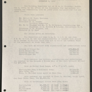 Building Committee Minutes, 1923 December 6