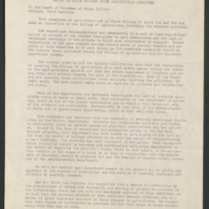 Report of State College Board Agricultural Committee, [1930]