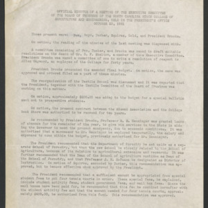 Executive Committee, Minutes, 1931 October 23
