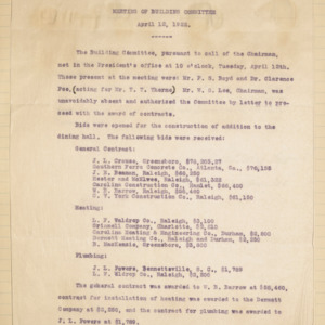 Building Committee Minutes, 1922 April 12