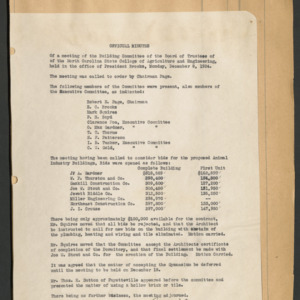 Board of Trustees, Building Committee, Minutes, 1924 December 8