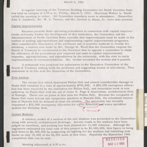 Board of Trustees Buildings and Property Committee Minutes, 1965 March 5