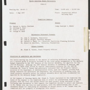 Board of Trustees Buildings and Property Committee Minutes, 1967 May 4