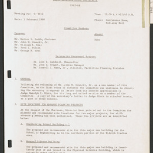 Board of Trustees Buildings and Property Committee Minutes, 1968 Feb 1