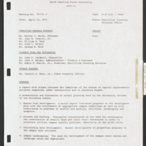 Board of Trustees Buildings and Property Committee Minutes, 1971 April 21