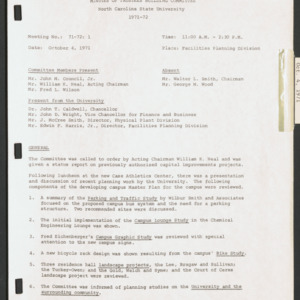 Board of Trustees Buildings and Property Committee Minutes, 1971 Oct 4