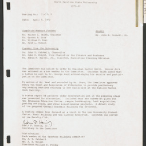 Board of Trustees Buildings and Property Committee Minutes, 1972 April 6