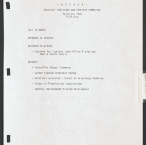 Board of Trustees Buildings and Property Committee Minutes, 1976 March 24
