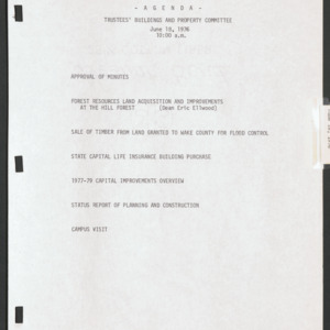 Board of Trustees Buildings and Property Committee Minutes, 1976 June 18