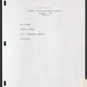 Board of Trustees Buildings and Property Committee Minutes, 1976 Dec 4
