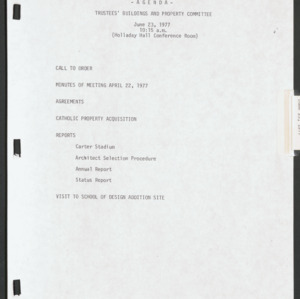 Board of Trustees Buildings and Property Committee Minutes, 1977 June 23