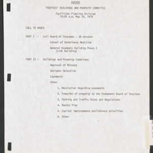 Board of Trustees Buildings and Property Committee Minutes, 1978 May 19