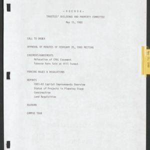 Board of Trustees Buildings and Property Committee Minutes, 1980 May 15