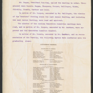 Board of Trustees Minutes, 1909 May 25
