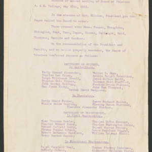 Board of Trustees Minutes, 1912 May 28